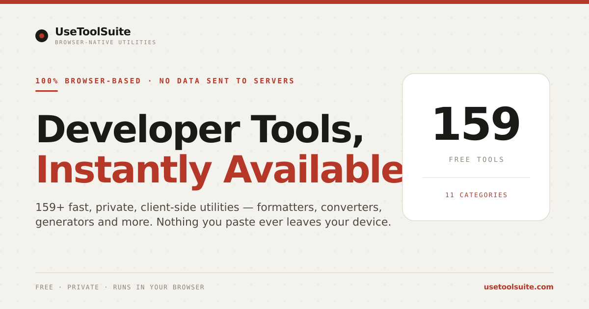 Free Online Developer Tools | UseToolSuite