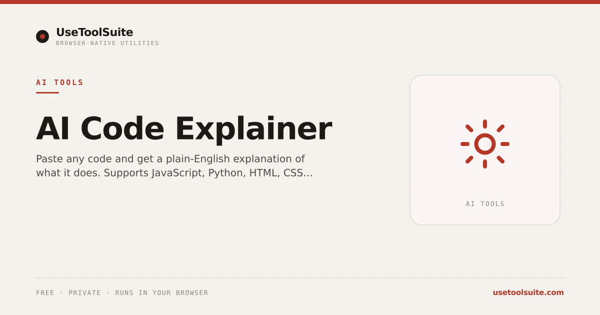 AI Code Explainer — Free Online Tool | UseToolSuite