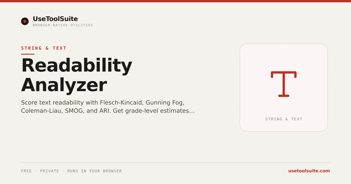 AI Readability Analyzer — Free Online Tool | UseToolSuite
