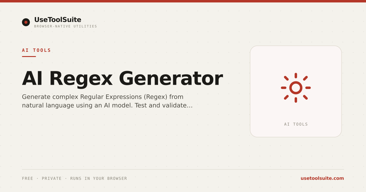 AI Regex Generator — Free Online Tool | UseToolSuite