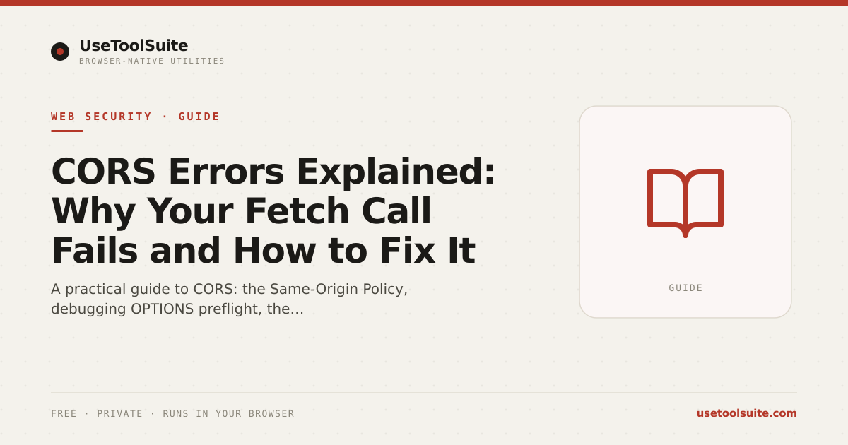CORS Errors Explained: Why Your Fetch Call Fails and How to Fix It ...