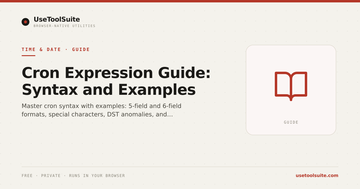 Cron Expression Guide: Syntax, Examples, and Common Patterns | UseToolSuite