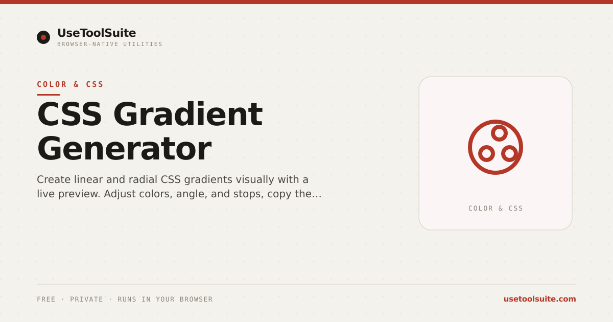 CSS Gradient Generator — Free Online Tool | UseToolSuite