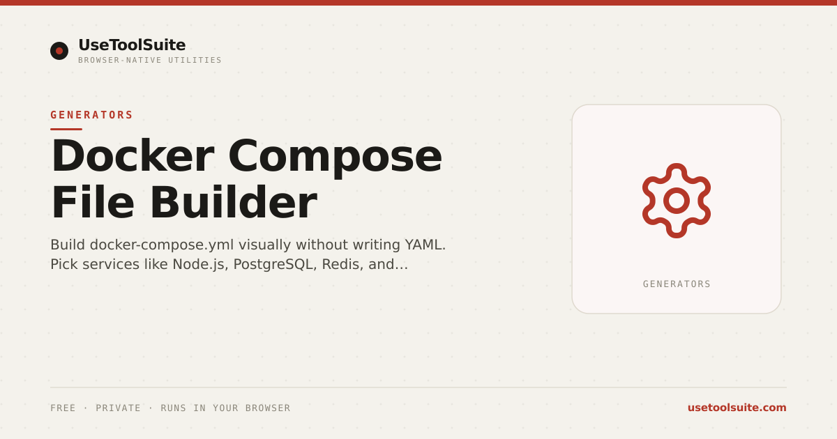 Docker Compose File Builder — Free Online Tool | UseToolSuite