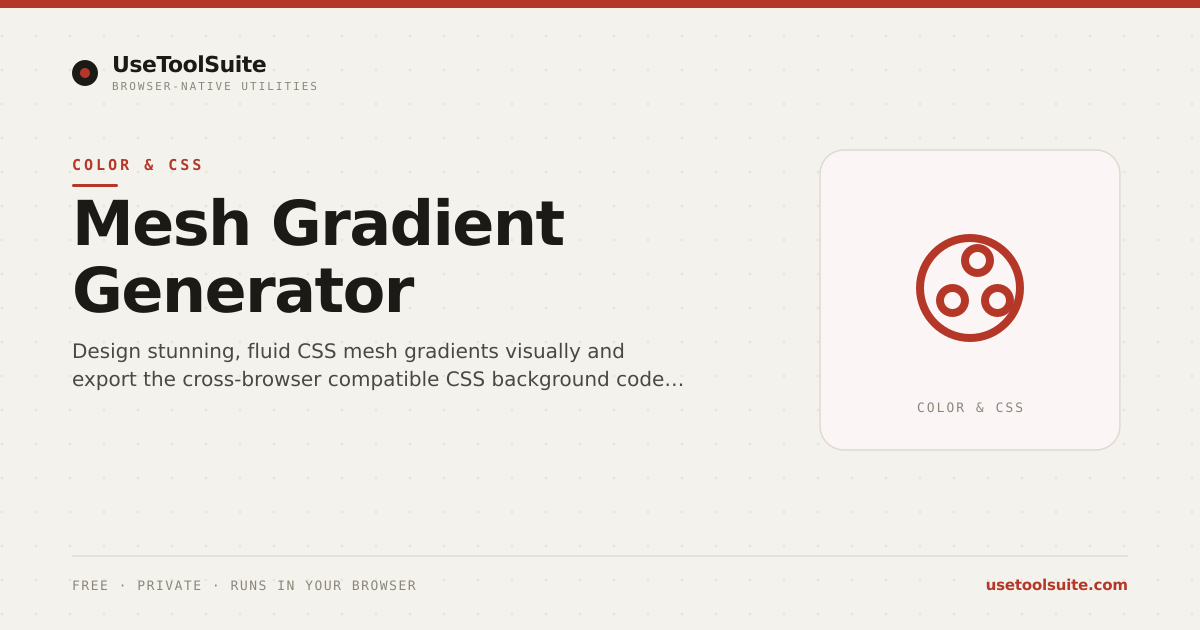 Mesh Gradient Generator — Free Online Tool | UseToolSuite