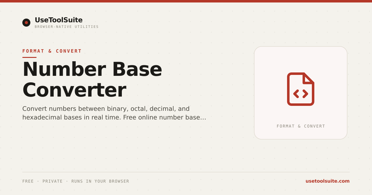 Number Base Converter — Free Online Tool | UseToolSuite