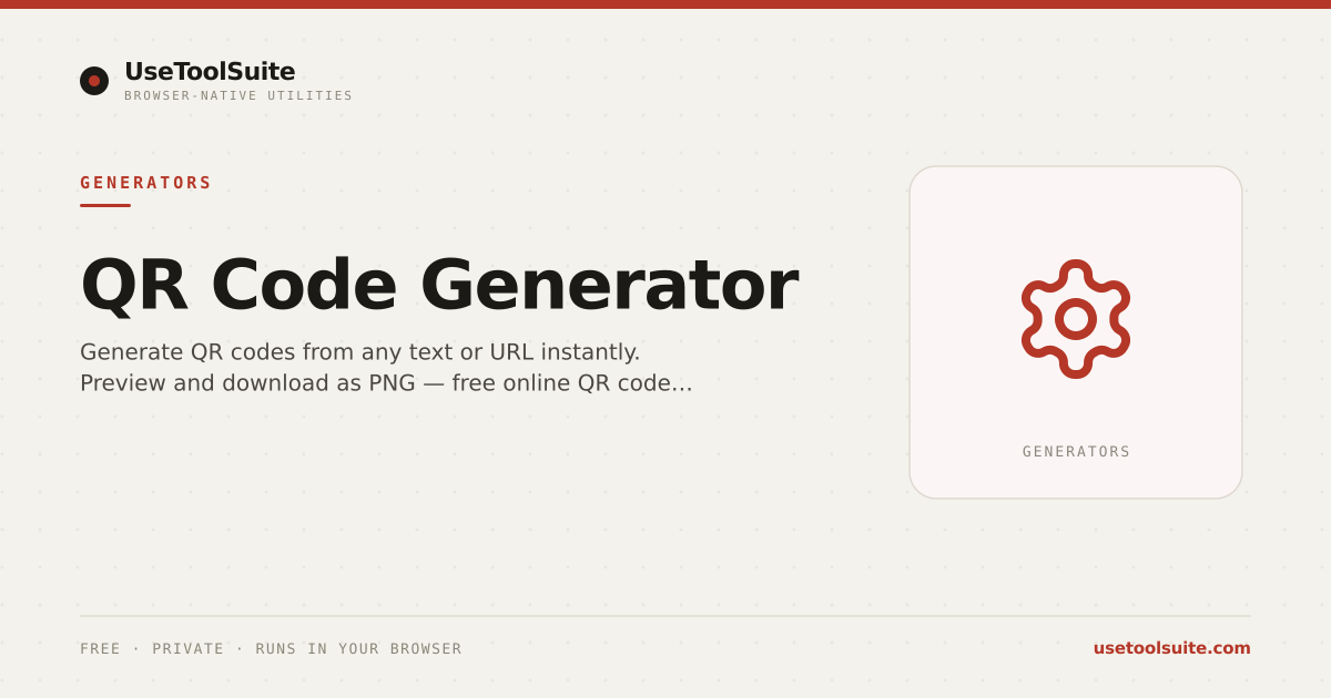 QR Code Generator — Free Online Tool | UseToolSuite