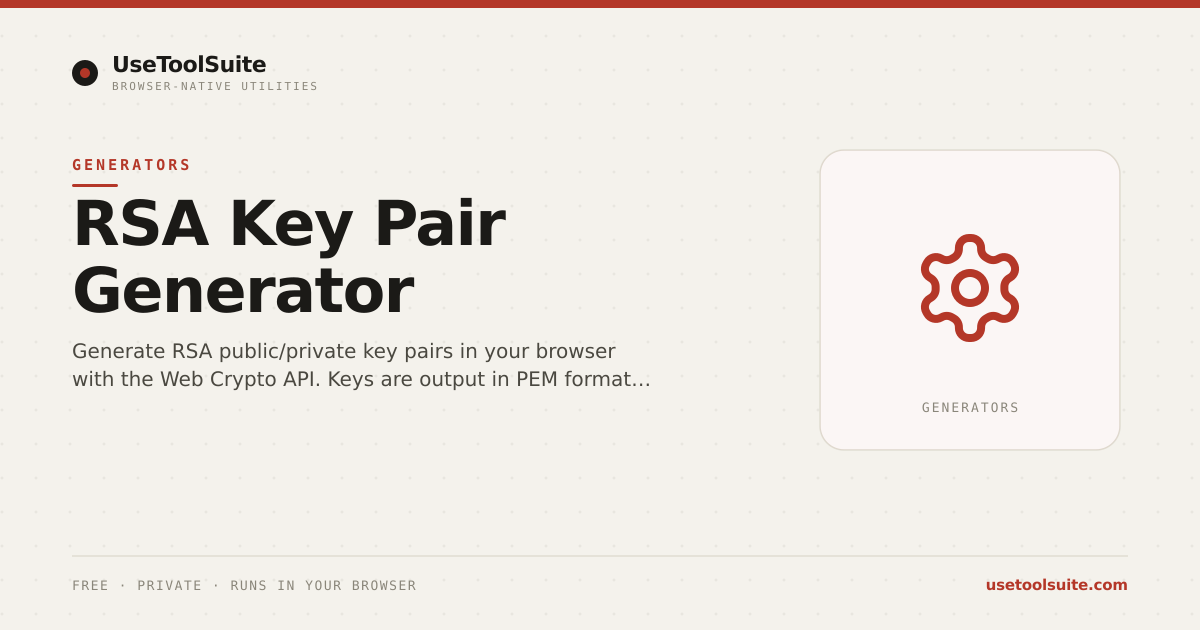 RSA Key Pair Generator — Free Online Tool | UseToolSuite